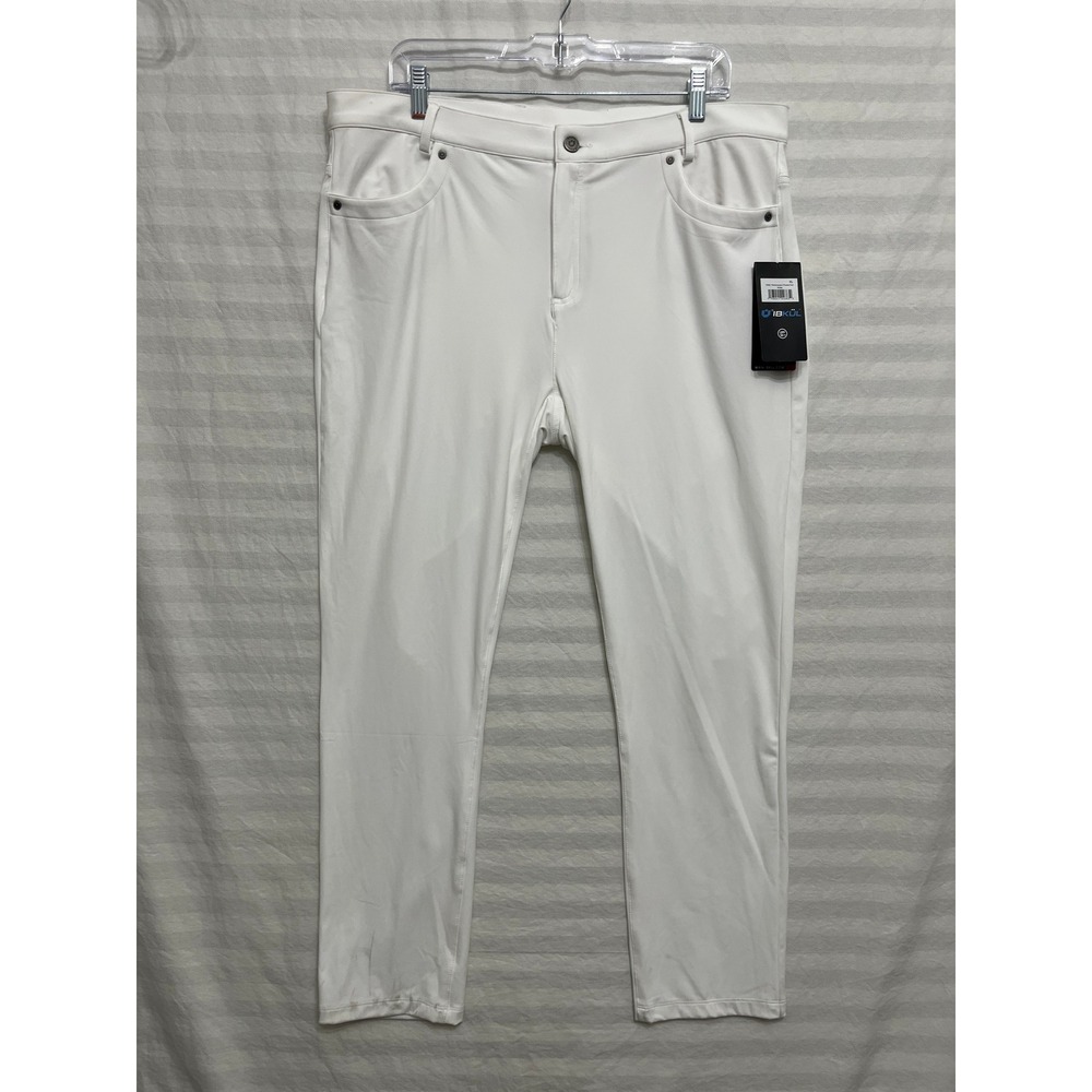New IBKUL Performance 5 Pocket Pants XL White UPF 50+ Golf Activewear